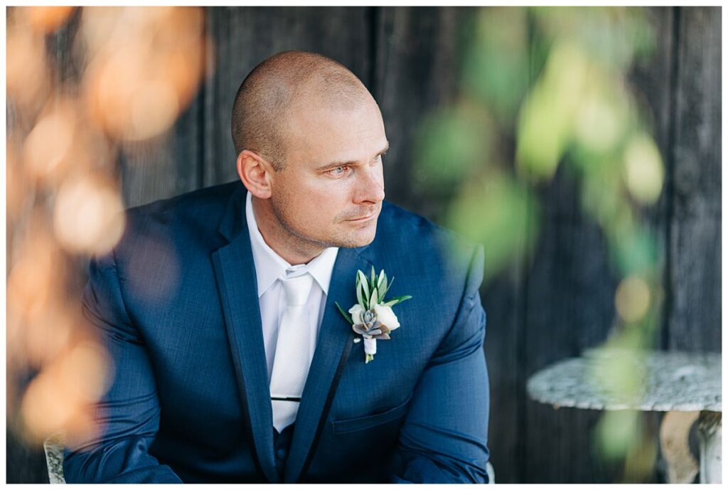 Grooms portrait at Olympias Valley Estate in Petaluma by Sonoma County Photographer Kimberly Macdonald