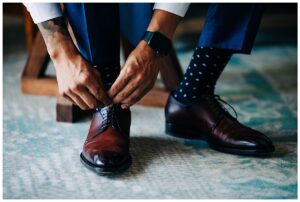 Groom getting ready at The Lodge at Sonoma
