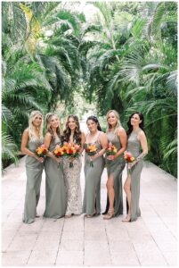 bridal party at Dreams Tulum Wedding