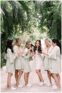 Bride getting ready at Dreams Tulum wedding