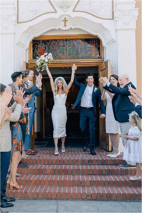 Bride and Groom grand entrance from Bay Area Church wedding