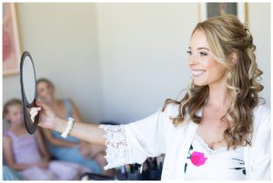 Bride getting ready at St. Francis Winery Wedding