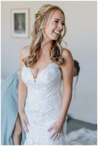 Bride getting ready at St. Francis Winery Wedding