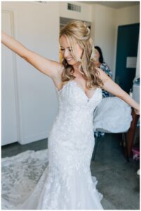 happy bride at St. Francis Winery Wedding