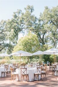 reception decor at Napa wedding