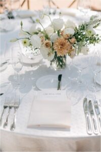 reception decor at Napa wedding