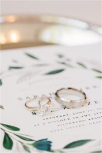 Flatlay wedding details at Napa wedding venue