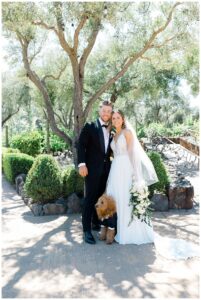 Dog at wedding ceremony