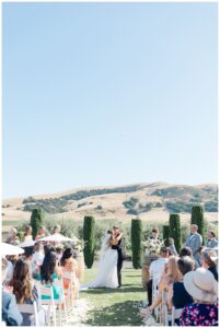 First kiss at Viansa Winery Wedding