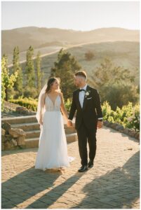 Sunset couples portraits at Viansa Winery Wedding