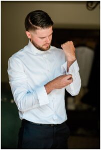 groom getting ready at br cohn