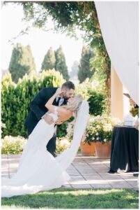 Bride and Groom at Vintners Inn WEdding