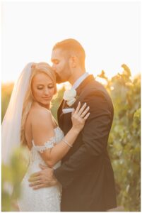 Bride and Groom at Vintners Inn WEdding