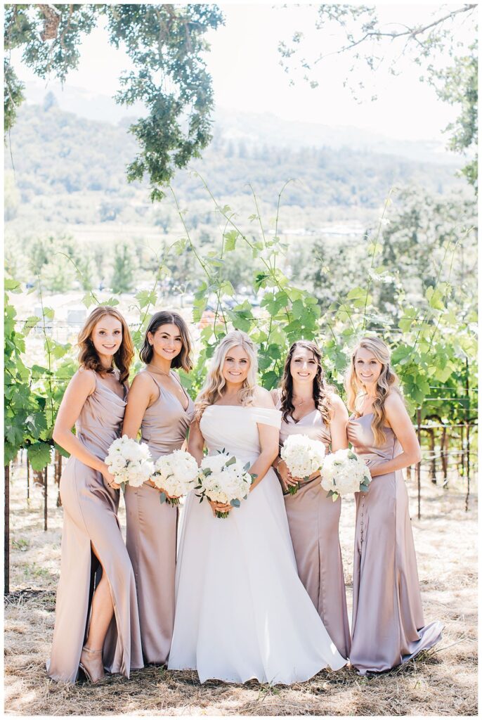 bridesmaids at kunde winery wedding