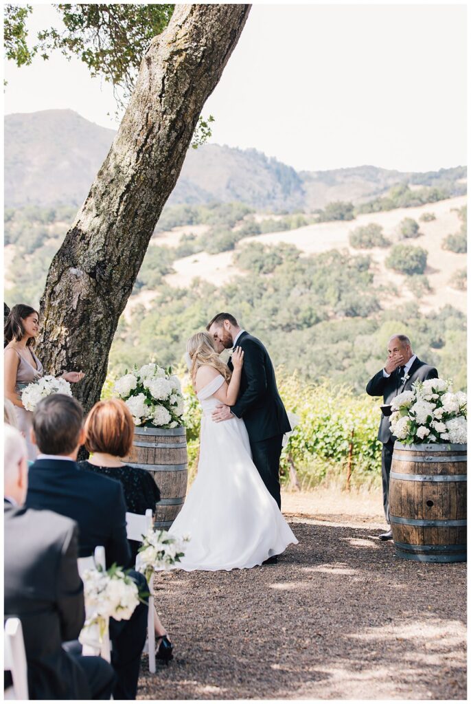 wedding ceremony at kunde winery Sonoma County wedding