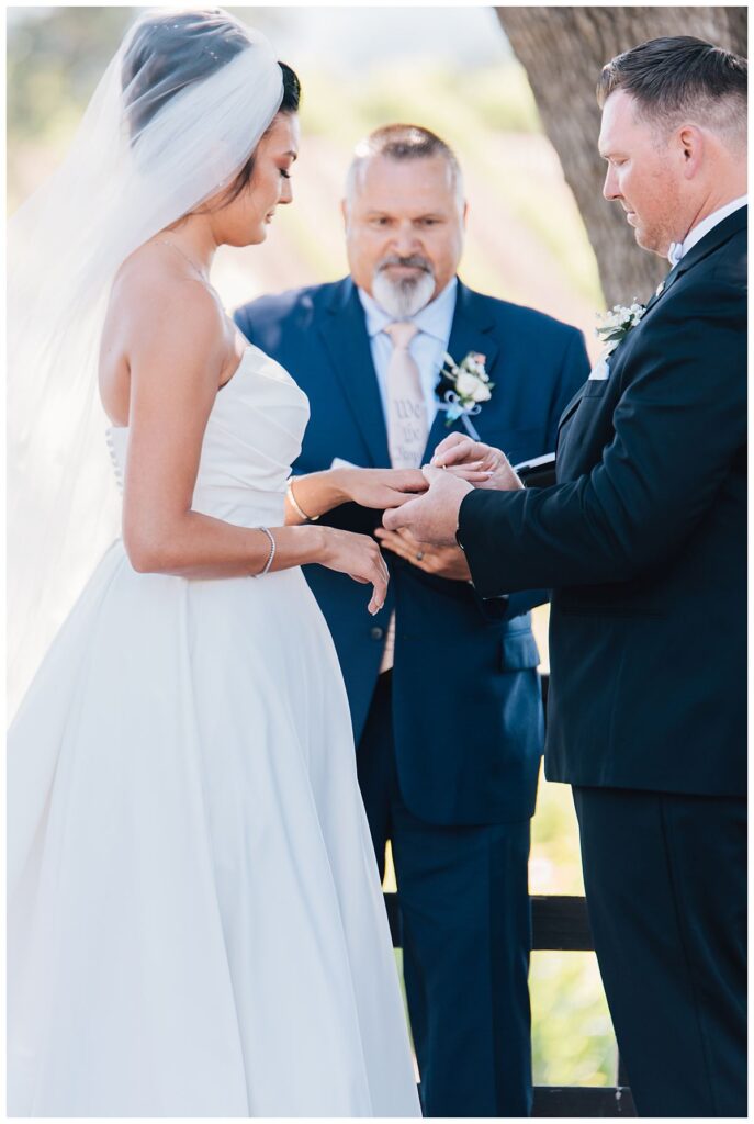 Ring exchange at B.R Cohn Winery Wedding