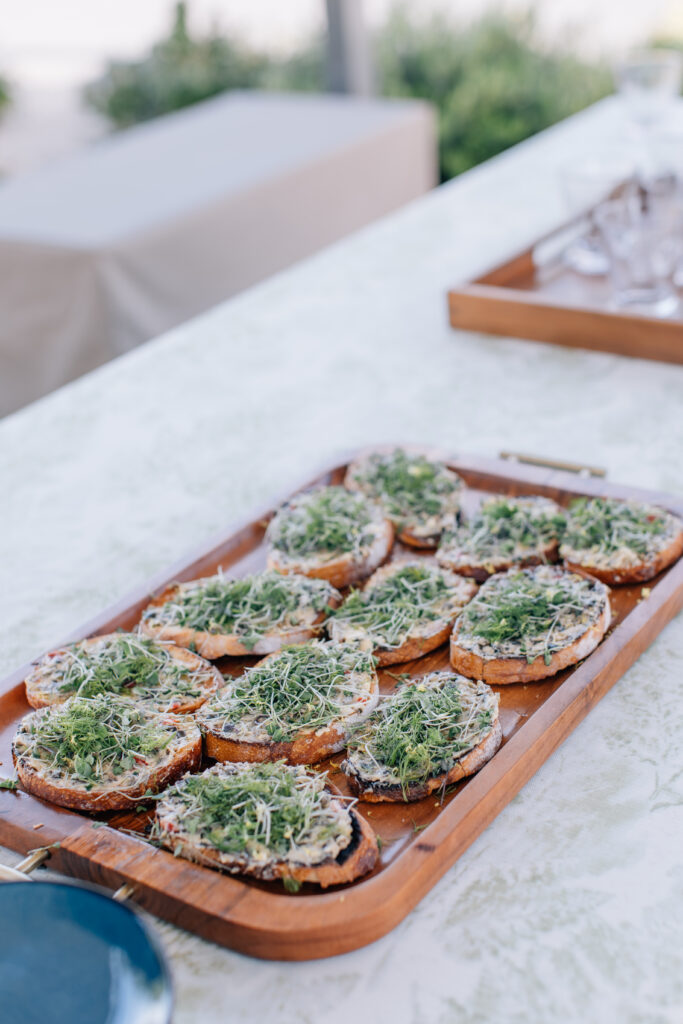 appetizers at winery wedding 