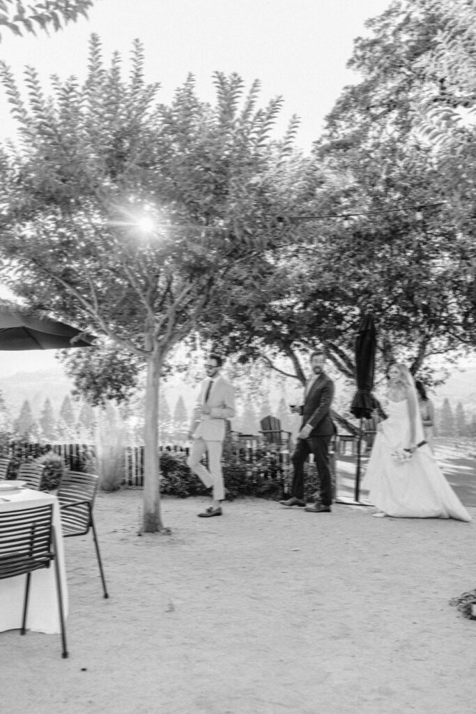 bride and groom entering reception space at sonoma county winery