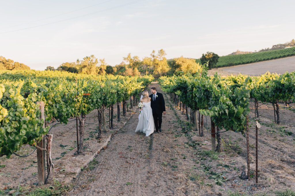 wine country winery wedding portraits 