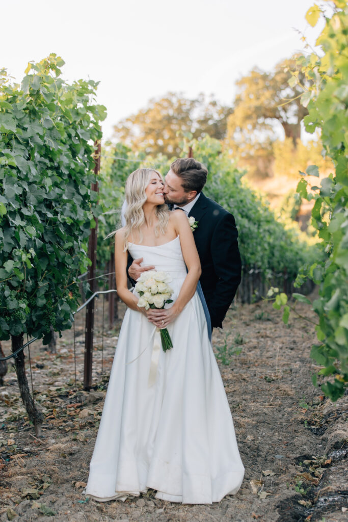 bride and groom at sonoma couty destination winery wedding 