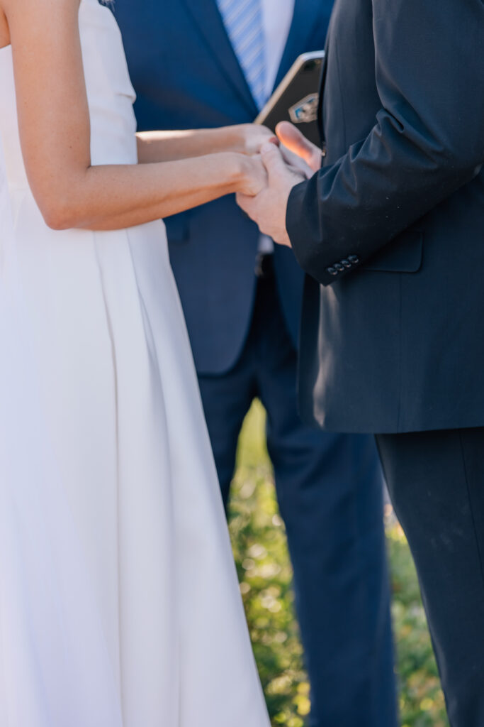 exchange of rings at copain winery 