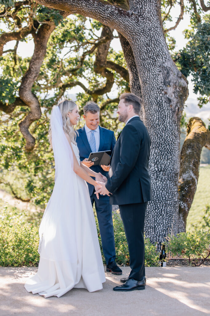 wedding ceremony at copain winery