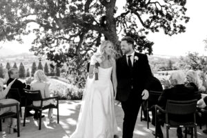 bride and groom recessional at sonoma county winery