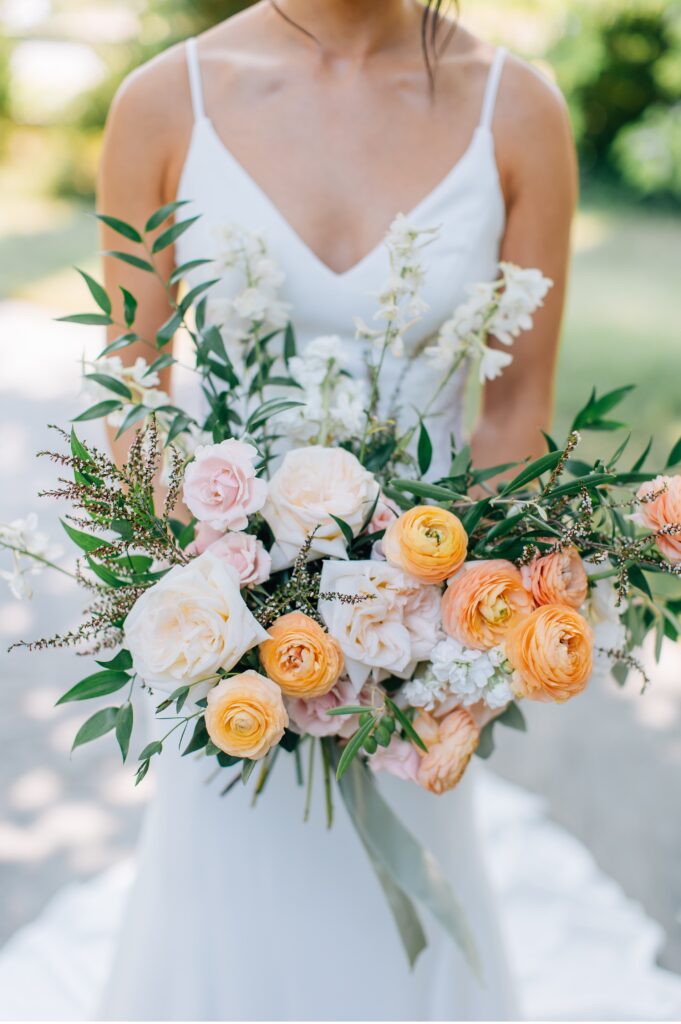 bridal bouquet at wine country wedding