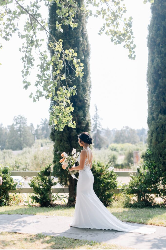 candid bridal portrait at vine hill house