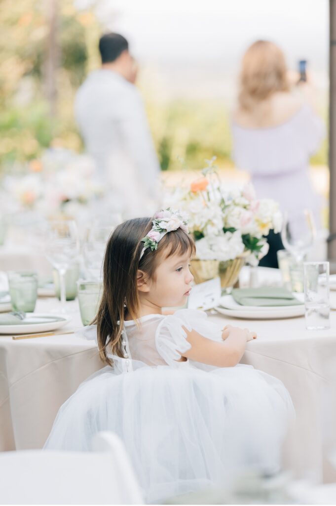 flower girl at vine hill house wedding