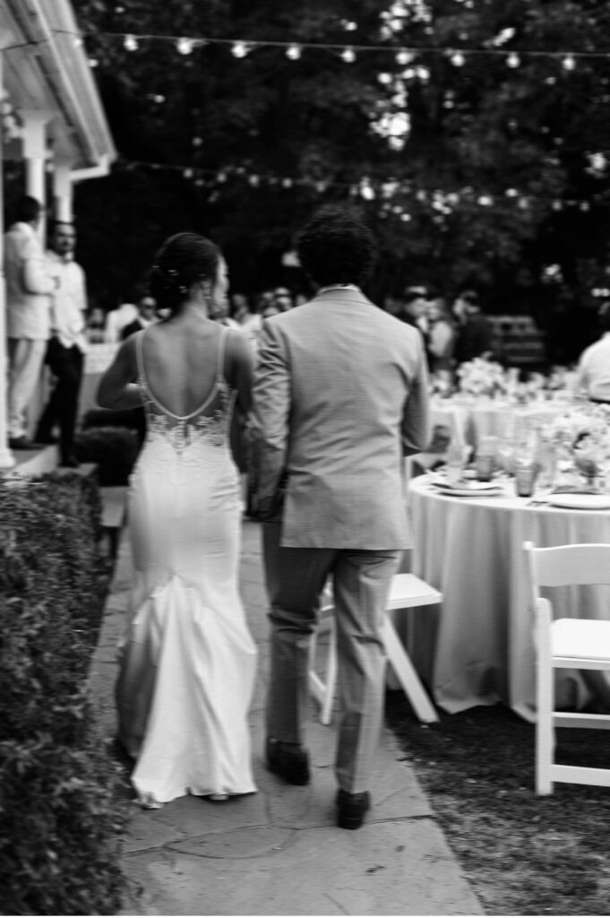 bride and groom entering cocktail hour at sonoma county wedding