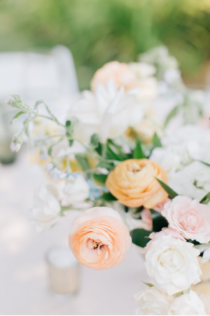 reception details at wine country wedding