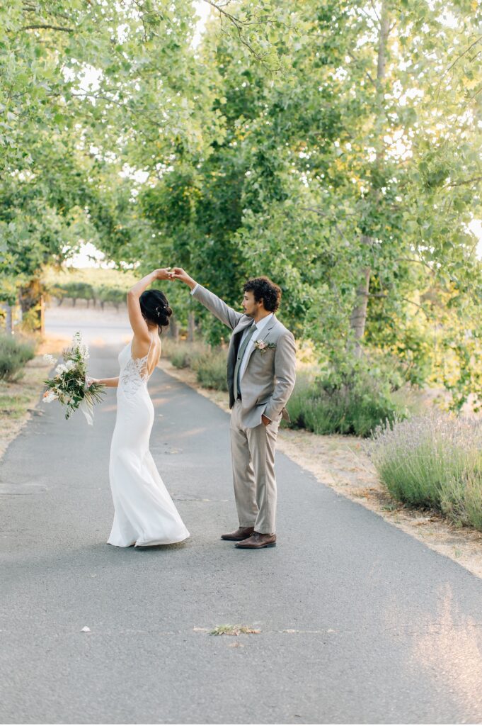 bride and groom photography on wedding day