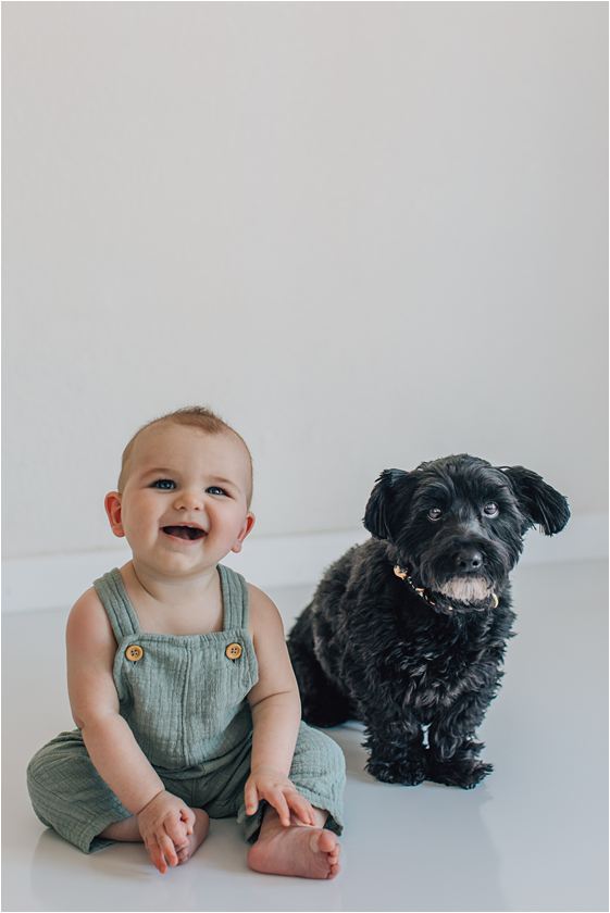 first birthday portraits with dog