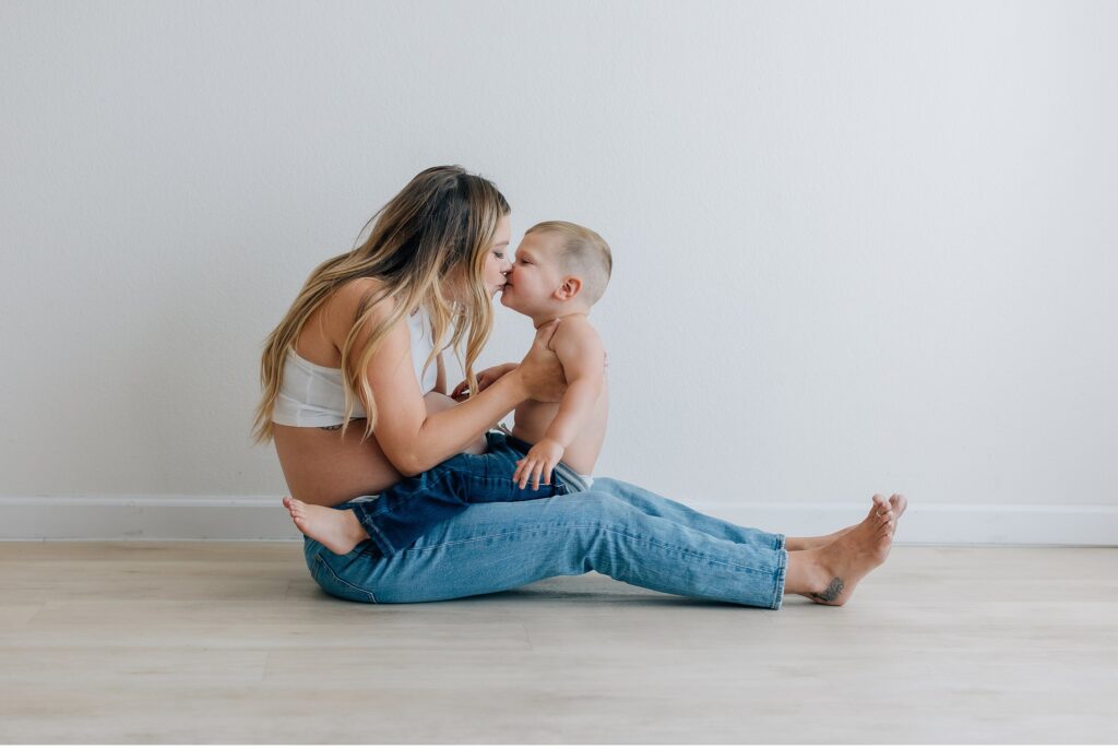 in studio maternity session