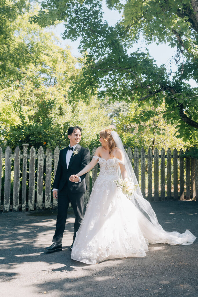 Bride and groom portraits at Rus Farm
