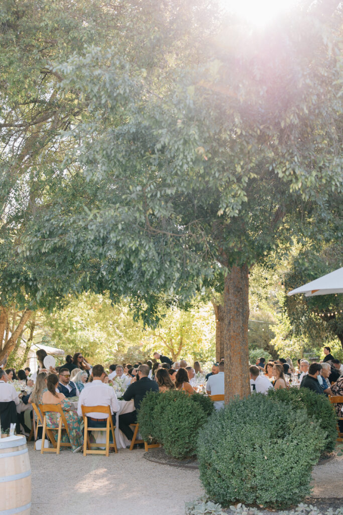 reception at Rus farm Healdsburg wedding